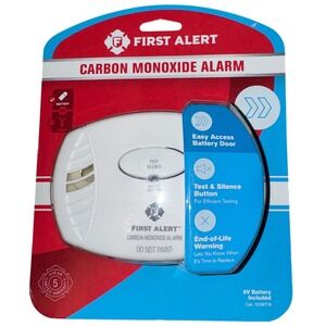 First Alert Carbon Monoxide Alarm Battery Door Test Silence Button CO Detector